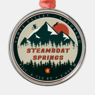 Steamboat Springs Colorado Vintage Berg Ornament Aus Metall