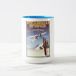Steamboat Springs colorado Vintage Reiseplakat Zweifarbige Tasse
