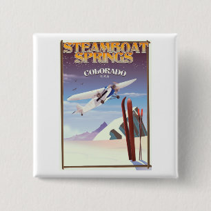 Steamboat Springs Colorado Vintage-Reiseposter Button