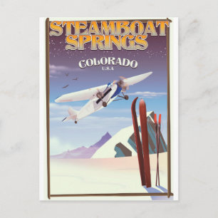 Steamboat Springs Colorado Vintage-Reiseposter Postkarte