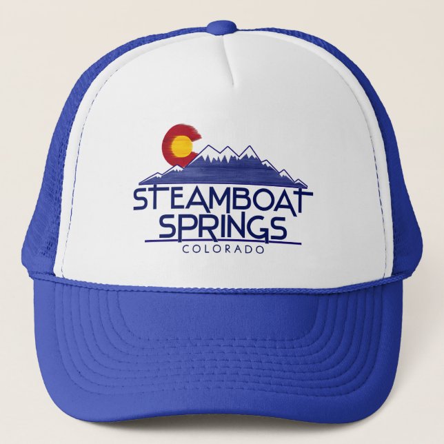 Steamboat Springs Colorado wood mountains hat Truckerkappe (Vorderseite)