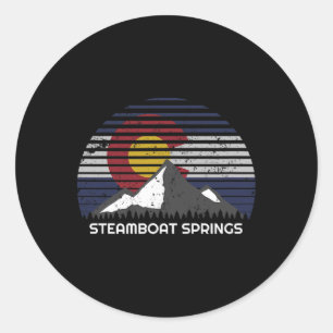 Steamboat Springs, Colorado X Co Flag Mtn Top Runder Aufkleber