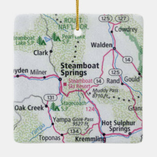 Steamboat Springs Karte Keramikornament