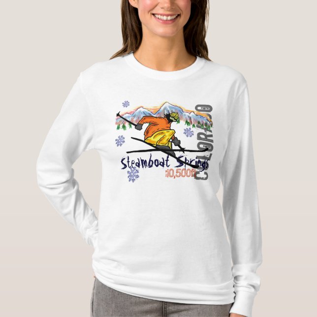 Steamboat- Springsskiaufzug Hoodie T-Shirt (Vorderseite)