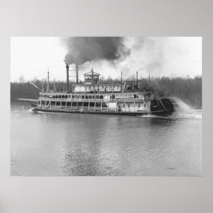 Steamboat Stern-Wheel von Calhoun 1906 BW Poster