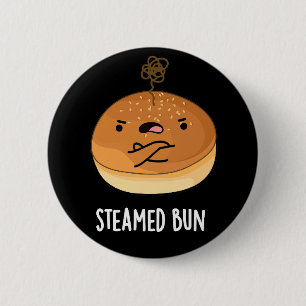 Steamed Bun Funny Food Pub Dark BG Button