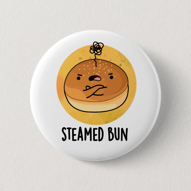 Steamed Bun Funny Food Puff Button (Vorderseite)