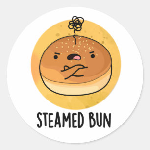 Steamed Bun Funny Food Puff Runder Aufkleber