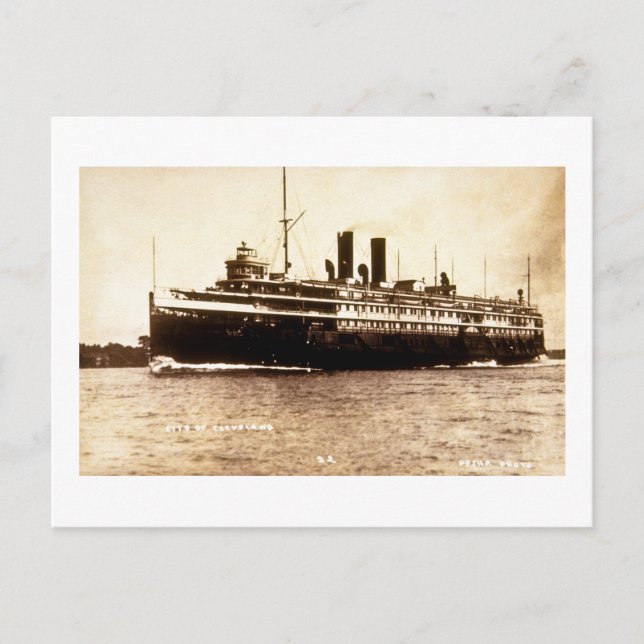 Steamer City of Cleveland - Louis Pesha Foto Postkarte (Vorderseite)