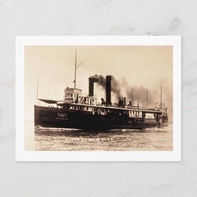 Steamer City of New York - Louis Pesha - D&C Line Postkarte (Vorderseite)