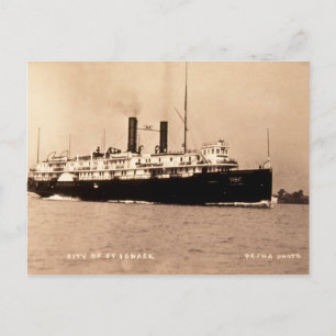 Steamer City St. Ignace D&C Line - Louis Pesha Postkarte