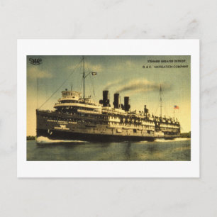 Steamer Greater Detroit, D&C Navigation Company Postkarte