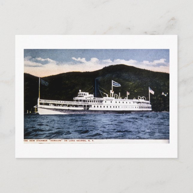 Steamer "Horicon" am George-See, New York Postkarte (Vorderseite)