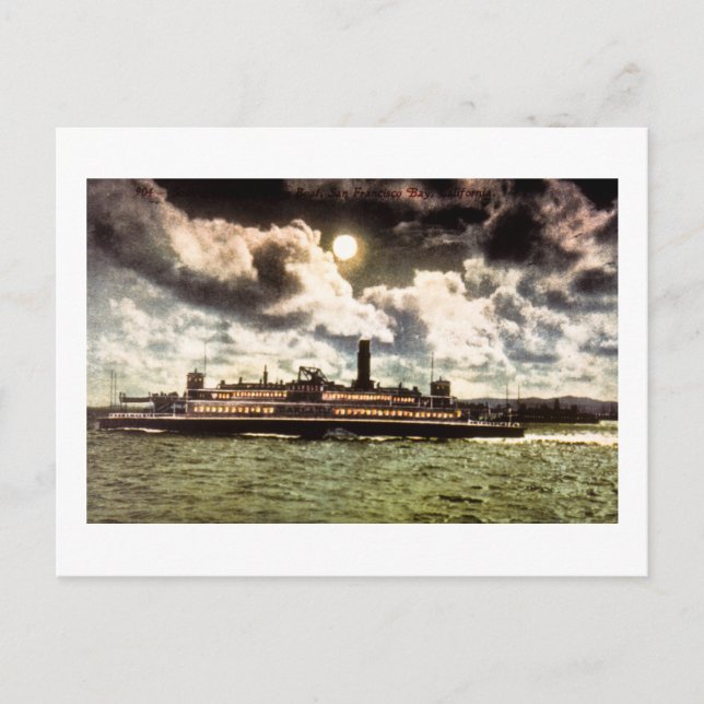 Steamer in der San Francisco Bay Postkarte (Vorderseite)