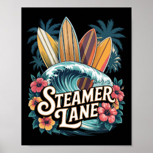 Steamer Lane Surfboards Santa Surfen Cruz Grafik Poster