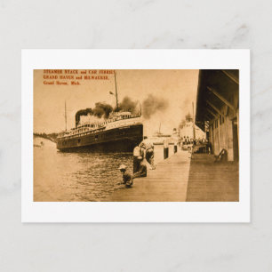 Steamer Nyack and Car Ferries, Grand Haven, MI Postkarte