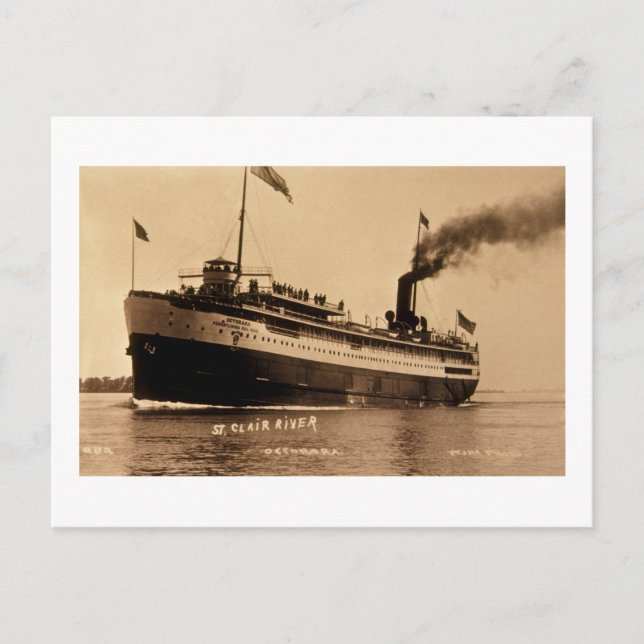 Steamer Ocotorara am St. Clair River - Louis Pesha Postkarte (Vorderseite)