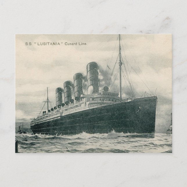 Steamer SS Lusitania Postkarte (Vorderseite)
