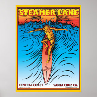 STEAMERLANE SURF SANTA CRUZ POSTER