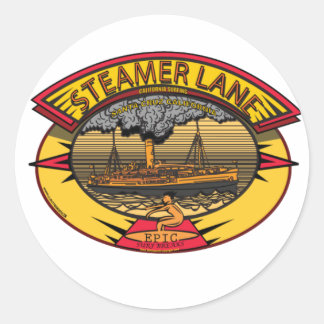 STEAMERS LANE SANTA CRUZ CA. RUNDER AUFKLEBER