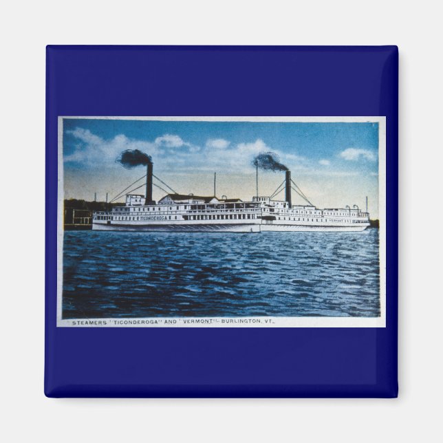 Steamers Ticonabweicha und Vermont, Burlington, VT Magnet (Vorne)