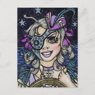 Steamface #10 Steampunk Pirate Postkarte