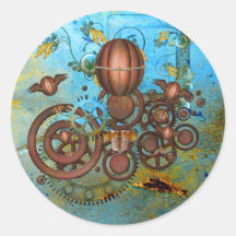 Steamgears Collage Aqua Kupfersticker