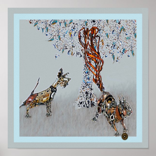 Steamhundpark mit Eichhörnchen Poster (Vorne)