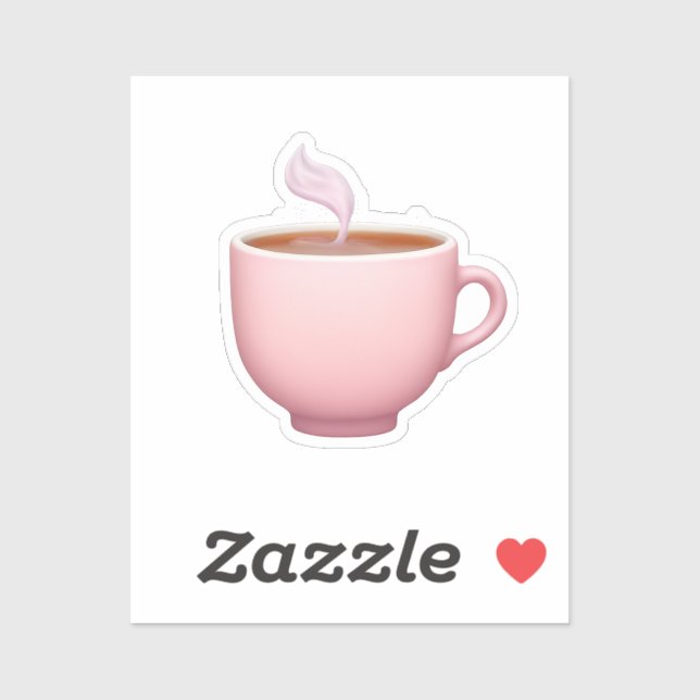 Steaming Pink Teacup Emoji Aufkleber (Blatt)