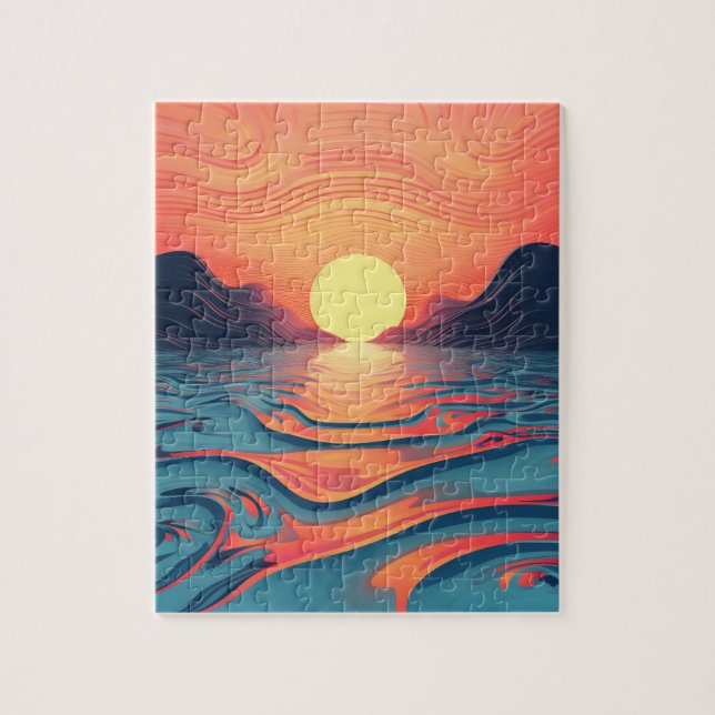 Steampelsonnenuntergang Puzzle (Vertikal)