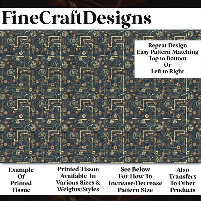 Steampfeifen und -geere, Red & Gold BL9 Decoupage Seidenpapier (Von Creator hochgeladen)