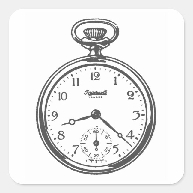 Steampocket Watch Quadratischer Aufkleber (Vorderseite)