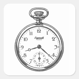 Steampocket Watch Quadratischer Aufkleber