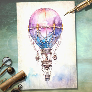 Steampton Hot Air Ballon 2 Decoupage Paper Seidenpapier
