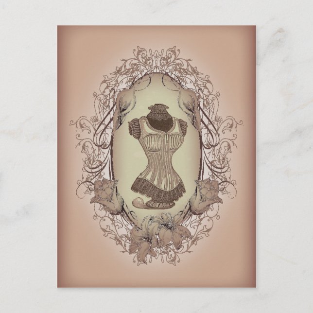 Steampton viktorianischer Blumenkranz Vintages Kor Postkarte (Vorderseite)