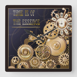 Steampuhr Quadratische Wanduhr