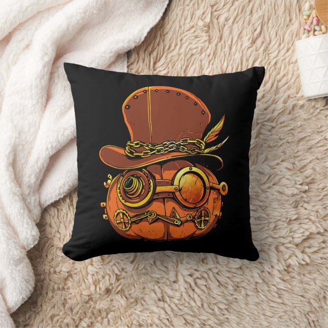 Steampumpkin-Viktorianische Halloween-Sammlung Kissen (Decke)