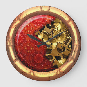 Steampunk 12A Wall Clock Options Große Wanduhr