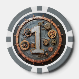 Steampunk $1 Poker Chip: Mechanische Wette Pokerchips