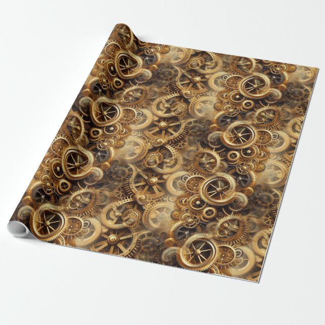 Steampunk 27A1 Wrapping Paper Geschenkpapier (Ungerollt)