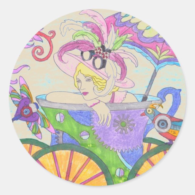 Steampunk 8 Seifenspender und Zahnbürstenhalter Runder Aufkleber (Vorderseite)