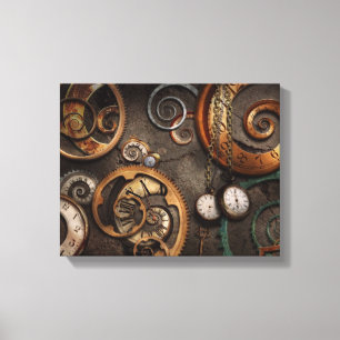 Steampunk - abstrakt - Zeit ist schwierig Leinwanddruck
