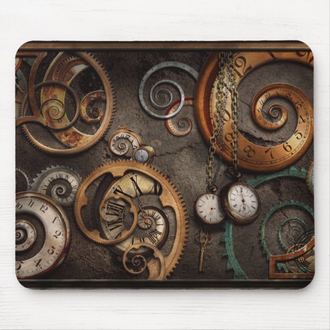 Steampunk - abstrakt - Zeit ist schwierig Mousepad (Vorne)