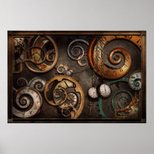Steampunk - abstrakt - Zeit ist schwierig Poster