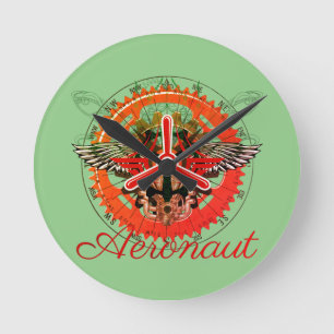 Steampunk Aeronaut, Himmelsmechanik Runde Wanduhr