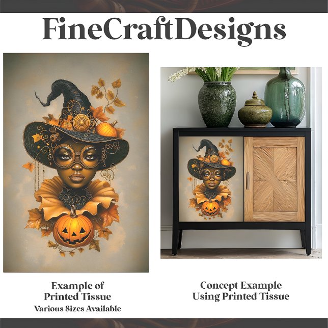 Steampunk African American Hexe F6L Decoupage Seidenpapier (Von Creator hochgeladen)