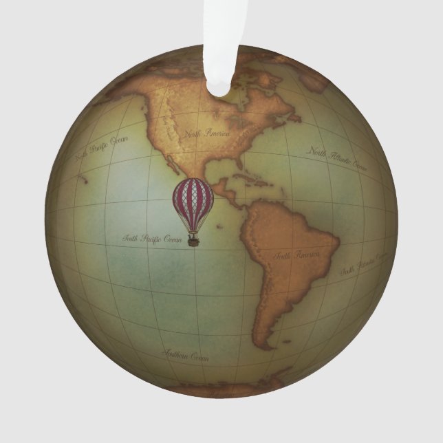 Steampunk Air Travel Neo-Viktorianische Karte des  Ornament (Vorderseite)