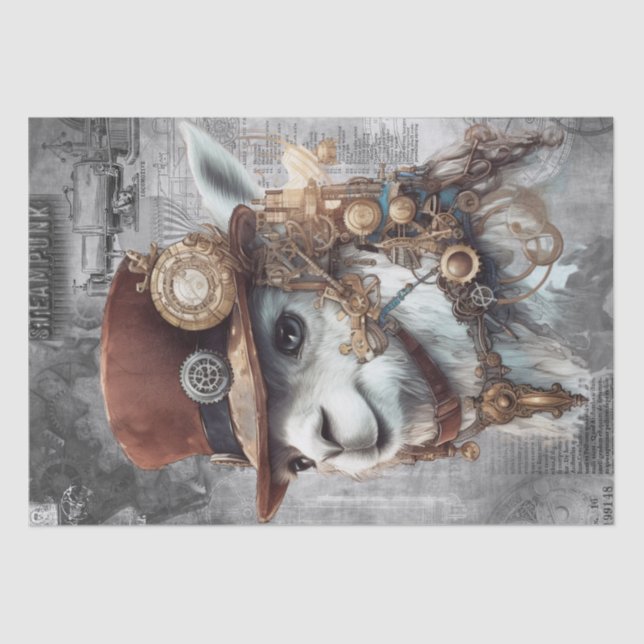 Steampunk Alpaca Seidenpapier (Vorderseite)