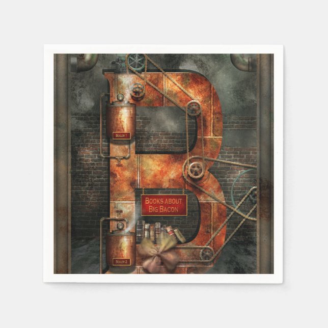 Steampunk - Alphabet - B is for Belts Serviette (Vorderseite)