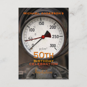 Steampunk Altes Manometer 50. Geburtstagsfeier Einladung